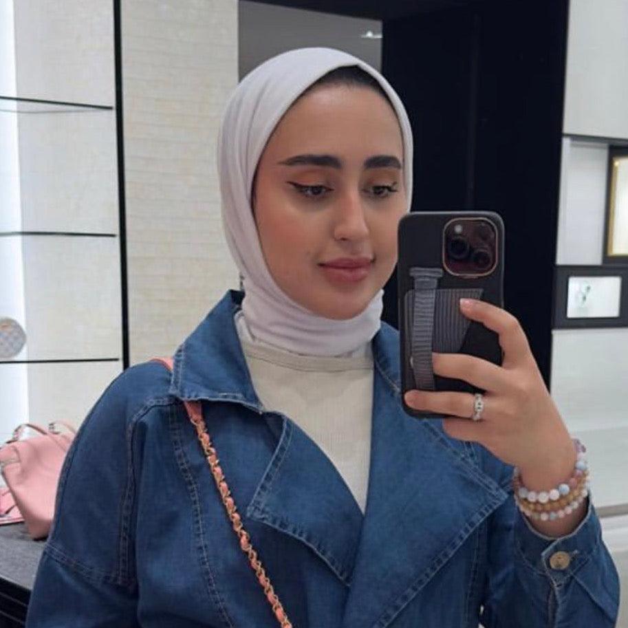 High-neck light hijab - petite - Nouf