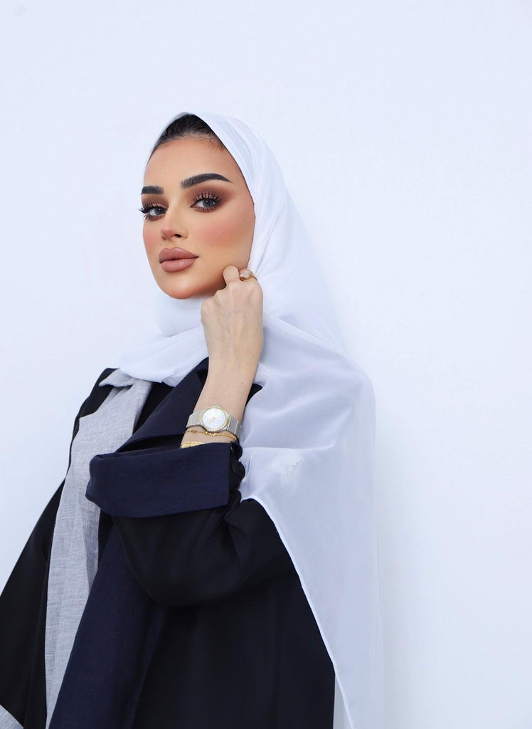 White mini Abaya Hijab - Nouf